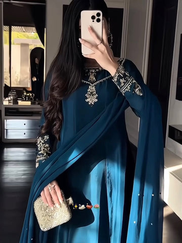 Luxurious Hand-Embroidered Maxi